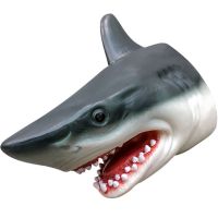 恐龙手套手偶玩具霸王龙可张嘴鲨鱼鲨臂儿童动物互动玩偶头塑软胶 鲨鱼手偶