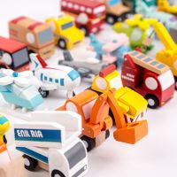 可木儿童玩具益智早教积木汽车飞机挖掘机工程车摆件木制玩具 随机6辆无包装