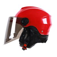 秋冬夏季儿童头盔学生电动车加绒男女孩大小童通用自行车防晒半盔 红色(15岁以上)加绒可拆围脖