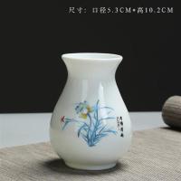 水养绿萝花瓶花插铜钱草植物陶瓷花盆水培风信子花器室内桌面摆件 白瓷花瓶荷塘情趣 中等