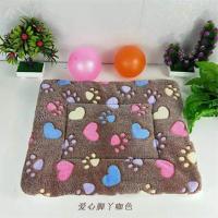 狗垫子冬耐咬狗窝大型犬猫垫子狗狗用品猫咪毯子宠物用品四季用用 爱心脚丫咖色 XS 35*25