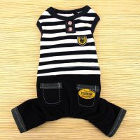 狗狗四脚衣服春装夏装宠物衣服泰迪贵宾的小型夏季幼犬服饰 7856藏青条纹 XS-适合约2-4斤穿