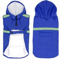 大狗狗雨衣金毛萨摩耶拉布拉多大型犬泰迪中小型犬反光防水衣服 蓝色雨衣 S码建议2-4斤