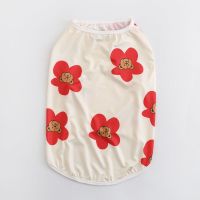 大狗狗衣服薄款春夏装金毛拉布拉多柴犬宠物秋田中大型犬防晒背心 花朵熊(面料弹力大) XS大概7-10斤左右穿
