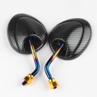 碳钎维纹后视镜 通用改装小牛劲战鬼火福喜酷奇战速小龟王反光镜 正正牙8mm哑光短款