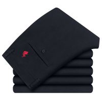 USPOLOASSN夏季薄款棉质裤子男士休闲裤男装百搭弹力直筒长裤潮流 藏青 29