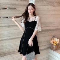 SIMPLE LIFE 夏新款气质修身显瘦连衣裙轻熟圆领高端小黑裙赫本风 黑色 S