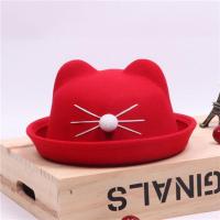 日本校供感 手作jkdk制服帽 情侣毛呢学院风蝴蝶结飘带幼稚园帽子 猫咪大红 款M(56-58cm)