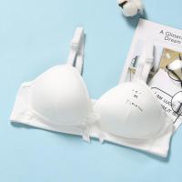 可爱少女文胸薄款夏季学生胸罩日系高中初中生无钢圈内衣内裤套装 三角猫白色单件 32/70(AB通用杯)