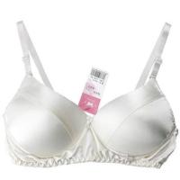 精选桑蚕丝无钢圈B杯薄款无痕文胸舒适透气超薄海绵睡眠可穿 米白色 75B 34