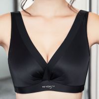 大胸薄款无钢圈内衣女士聚拢文胸套装上托调整型收副乳防下垂胸罩 黑色单件 34/75B