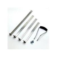 新品不锈钢滚轮胶棉拖把拉杆拉条子拉勾拉手挤水海绵拖把胶拖配件 一对装(24.5cm不锈钢扁条拉杆)