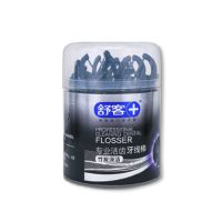 舒客舒克牙线棒专效深洁竹炭多盒独立包装家庭细扁线剔牙牙签套装 1盒装