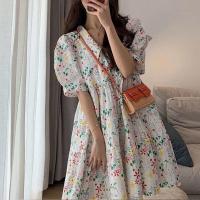 孕妇装夏天连衣裙小个子仙女碎花裙2021新款娃娃领甜美裙子夏季潮 安全裤(颜色请注备注) M