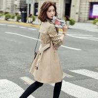 风衣女中长款小个子2021年秋装新款女装英伦风秋季流行大衣外套潮 卡其色 S 建议(85-100)