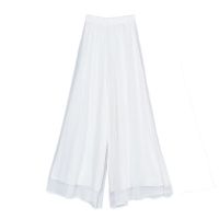 单/两件套 春秋新款茶服改良汉服女复古显瘦旗袍连衣裙阔腿裤套装 4204白色裤子 M 80-95斤