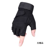 特种兵战术手套半指男春夏登山户外骑行摩托车秋冬季健身军迷手套 半指-帝黑 M码一双装(无赠品)
