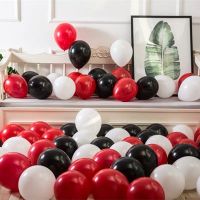 [全部亚光]气球教师节日布置批发套装结婚婚房装饰派对儿童生日 气球+[无赠品] 亚光 黑+白+红100只