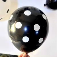 12寸韩国糖果色点点圆点波点气球黑白色拍照气球生日婚礼派对布置 单层黑球白点50只