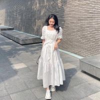 约会小裙子仙女超仙法式复古连衣裙收腰显瘦遮肚子显高气质长裙夏 白色(带腰带) S120斤以内