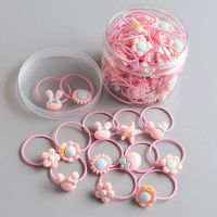 儿童发绳发圈不伤发韩国女宝宝皮筋扎头发头绳头饰可爱女童发饰品 粉色20条[袋装]