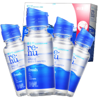 博士伦清透隐形近视眼镜润明美瞳护理液500+120ml清洁液 60*4