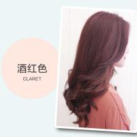 一洗彩泡泡染发剂永久一洗上色可盖白发 植物彩色天然染发膏 酒红色+护发素[无白发专用]