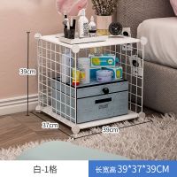 床头柜小型卧室小户型置物架多功能经济型便宜迷你简易出租房柜子 白色-1格