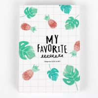 日系可爱少女收纳整理桌面化妆镜加厚化妆品收纳盒单面镜折叠镜子 香草菠萝