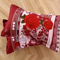 单人磨毛枕套一对48*74家庭通用加厚双人枕芯套子学生宿舍枕头套 并蒂玫瑰 48*74cm枕套一只