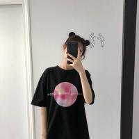 夏装日系少女古着感软妹polo衫可爱爆米花学生宽松闺蜜装短袖T恤 黑色 黑色月亮 M