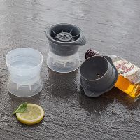 创意硅胶冰格制冰盒威士忌冰块模具冰格diy制冰冰球冰模直径6cm 灰色冰球模一对