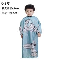 儿童宝宝带袖卡通理发围布 婴幼儿挡碎发剪发剃头围布发廊家庭用 蓝色萌狗0-3岁