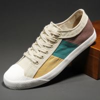 G5 CONXEGN帆布鞋男低帮潮流韩版夏季新款软底软面学生休闲鞋子男 卡其-1 系带 37