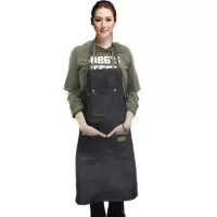 美发理发工作技师服防污单面围裙焗油围布大/中工服染发衣美发理 B款牛仔围裙
