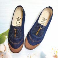 女鞋春款新款老北京舒适防滑牛筋底橡胶女鞋舞蹈中老年女妈妈单鞋 205款-蓝色 35