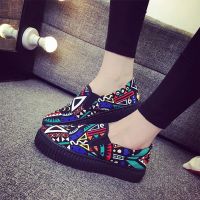 2021春季新款涂鸦帆布鞋女休闲鞋百搭一脚蹬懒人学生韩版单鞋布鞋 K521黑绿色 35