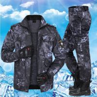 军迷户外特种黑蟒纹迷彩服男女套装CS军训春秋夏单层劳保工作服 黒蟒基本套装(上衣+裤子) 160/S码适合88-100斤