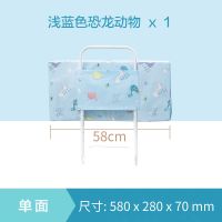 床围栏宝宝防摔防护栏婴儿床上围栏挡板儿童栏杆2米1.8米大床通用 58厘米浅蓝色恐龙动物[一片装]