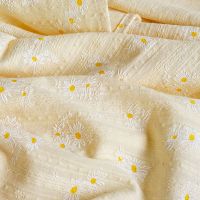 ins拍照桌布棉麻圆餐桌布艺田园小雏菊清新宿舍少女心长方形盖布 黄色雏菊桌布 40*60cm