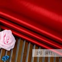 高密度弹力色丁绸缎布料 旗袍汉服裙装服装丝绸桑蚕真丝缎面布料 2号深红