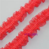 蕾丝双层弹力花边 窗帘门帘配件 花边辅料 松紧缝纫配件 服装装饰 红色 1米价格