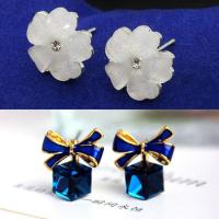 [两对装][四对装]韩版防过敏几何耳钉时尚简约气质女耳环耳饰 K01:两对装