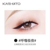 KATO眼线胶笔防水不晕染持久白卡其棕彩色极细新手初学者铅笔 01#呼噜极夜+湿巾