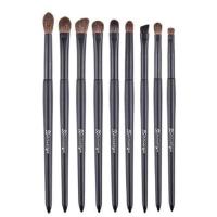新木新羽沧州专业9支小马毛动物毛便携化妆刷套刷眼影刷套装眼部 磨砂黑 9支裸刷 不送刷包 送防尘 小马毛