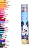 迪士尼铅笔48色彩铅画笔绘画铅笔画画笔彩铅文具可擦可水洗油画笔 12色男款+赠橡皮擦
