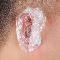 100个一次性耳套防水耳罩塑料耳套染发耳罩洗澡护耳一次性耳罩 100个一次性耳套防水