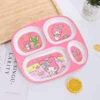 儿童餐具卡通可爱宝宝餐盘套装密胺仿瓷分格盘果盘幼儿园吃饭盘子 1号美乐蒂 单勺