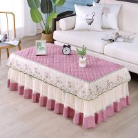 四季茶几桌布茶几罩套蕾丝长方形茶几布艺客厅家用台布电视机柜罩 魅力紫色美人纱 45*45*15床头柜罩