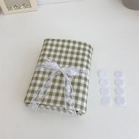 日系简约卡其色桌布书桌ins学生格子小清新布艺少女桌布餐桌布艺 牛油果色 (送固定贴) 70CM*70CM